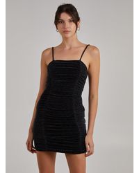 Pink Vanilla - Glitter Ruched Mini Dress - Lyst