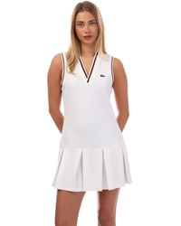 Lacoste - Dames Piqué Tennis Jurk In Wit - Lyst