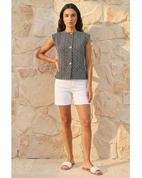Roman - Textured Mock Button Waist Coat - Lyst