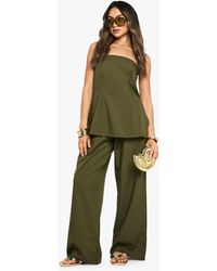 Boohoo - Woven Elasticated Waist Wide Leg Pants - Lyst