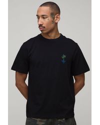 BoohooMAN - Regular Fit Palm Tree Embroidered T-Shirt Cotton - Lyst