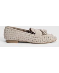 Oasis - Carmen Faux Suede Cutwork Tassel Soft Loafers - Lyst