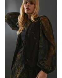 Warehouse - Real Suede Fringed Waistcoat - Lyst