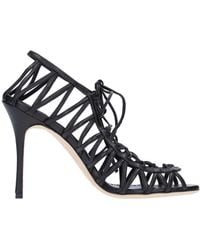 Manolo Blahnik - Hamza 105 Lederen Sandalen - Lyst