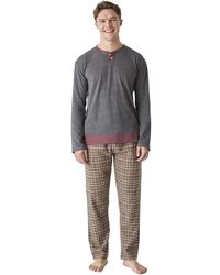 J&j Brothers - Long-Sleeved Cotton Pajamas With A Medium Collar Jjbep5902 - Lyst