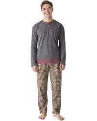 J&j Brothers - Long-Sleeved Cotton Pajamas With A Medium Collar Jjbep5902 - Lyst
