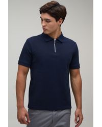 BoohooMAN - Slim Premium Interlock Zip Neck Polo - Lyst