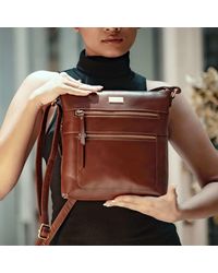 Assots London - 'Cori' Polished Vegetable Tanned Real Leather Crossbody Bag - Lyst