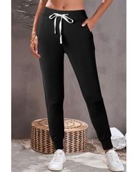 Azura Exchange - Drawstring Waist Pocketed Joggers - Lyst