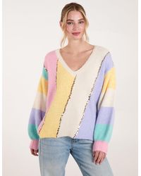 Blue Vanilla - Stripe Sequin Detailed Jumper - Lyst