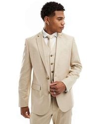 ASOS - Wedding Slim Suit Jacket With Linen - Lyst