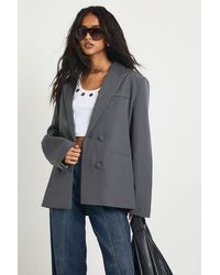 Boohoo - Double Breasted Relaxed Fit Tailored Blazer - Lyst