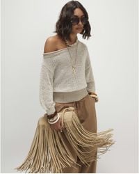 River Island - Open Stitch Knitted Off Shoulder Top - Lyst