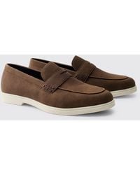 BoohooMAN - Casual Faux Suede Penny Loafer - Lyst