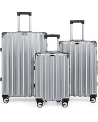 Infinity Leather - Hardshell Suitcase Set Robust 8 Wheel Luggage Cabin Case Bag - Lyst