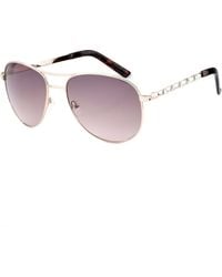 Guess - Gold Metal Sunglasses - Lyst