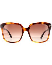 Tom Ford - Rectangle Blonde Havana Gradient Sunglasses - Lyst