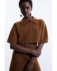 Karen Millen - Alpaca Wool Fluffy Knit Polo Top - Lyst