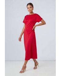 PRINCIPLES - Ponte Slash Neck Midi Dress - Lyst