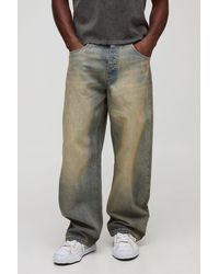 BoohooMAN - Baggy Rigid Antique Washed Jeans - Lyst