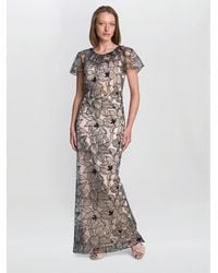 Gina Bacconi - Marie-Claire Floral Embroidered Mesh Maxi Dress - Lyst