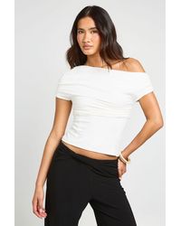 Boohoo - Ruched Shoulder Layered Top - Lyst