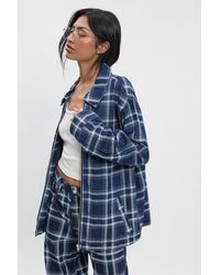 Boohoo - Flanneled Jean Jacket - Lyst