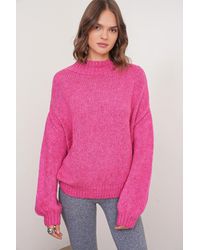 MixRay - Relaxed Fit Crew Neck Thick Knit Sweater - Lyst