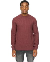 Duck and Cover - Matera Textured Knitted Jumper (Raisin) - Lyst