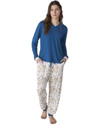 J&j Brothers - Jjbfp0400 Long-Sleeved Cotton Pajamas - Lyst