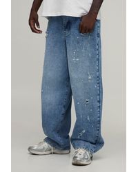 BoohooMAN - Distressed Super Baggy Dirty Wash Jeans - Lyst