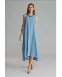 GUSTO - Long Dress With Tie Detail - Lyst