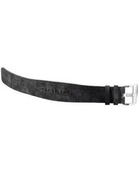 Police - "Chord" Leather Watch With 3D Logo Buckle - Lyst