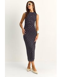 Bianco Lucci - Polka Dot Bodycon Midi Dress - Lyst