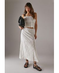 Warehouse - Tablecloth Crochet Column Maxi Skirt - Lyst