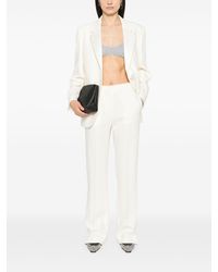 Golden Goose - Journey W's Single Breasted Over Jacket Viscose Wool Crepe W Satin Lapel & Beads Embroidery - Lyst