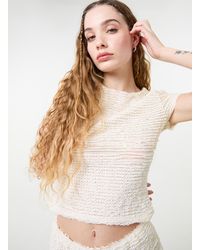 Pink Vanilla - Textured Stretch Jersey Top - Lyst