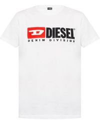 DIESEL - T-diego-division Logo Wit T-shirt - Lyst