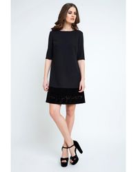 Conquista - A Line Dress With Lace Detail - Lyst