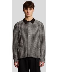 Lyle & Scott - Basketweave Knitted Collared Cardigan - Lyst