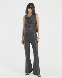 River Island - Bootcut Trousers Pocket Faux Leather Pu - Lyst