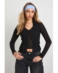 Boohoo - Double Layer Sheer Rib Button Through - Lyst