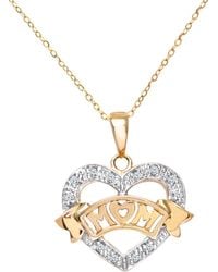 DIAMANT L'ÉTERNEL - 9ct Geelgouden Diamanten Moederhanger Hartvormige 18-inch Ketting - Lyst