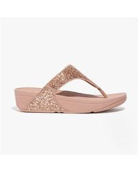 Fitflop - Lulu Glitter Ladies Toe Post Sandals Rose - Lyst