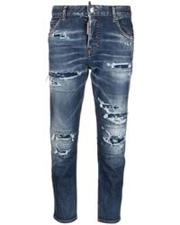 DSquared² - Skater Jean Destroyed Reinforced Denim Jeans Cotton - Lyst