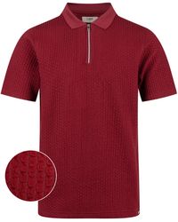 Luke 1977 - Waffle On Jacquard Textured Zip Polo - Lyst