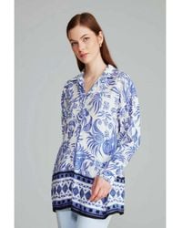 GUSTO - Printed Viscose Shirt - Lyst