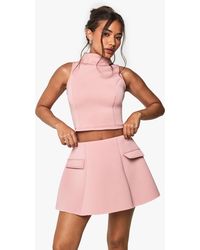 Boohoo - Scuba Pocket Detail A Line Skirt - Lyst