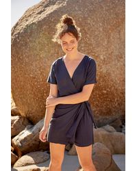 Mountain Warehouse - Linen Wrap Playsuit With Elastic Waistband Comfy Jumpsuit Lyocell - Lyst