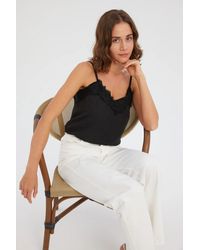 Hiccup - Sleeveless V-Neck Blouse With Lace Detail - Lyst